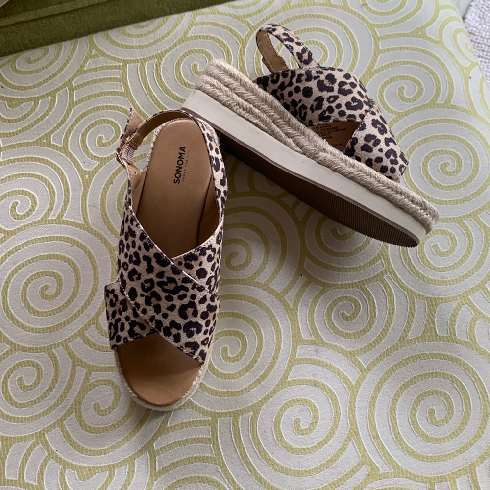 NEW Sonoma Leopard Wedge Espadrille ✨